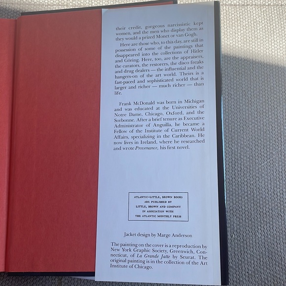 Provenance - Frank McDonald. Fiction. Hardcover. 1979. VG Condition. 1st Edition - Picture 8 of 9